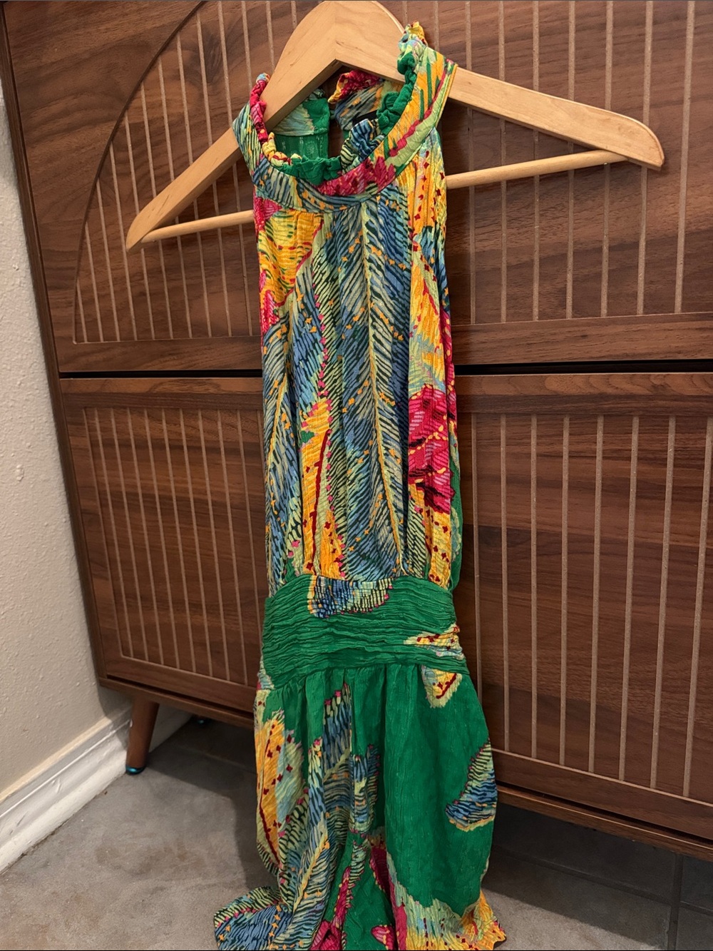 Cynthia Rowley beachy vacation resort exotic Tropical Print Halter Jumpsuit